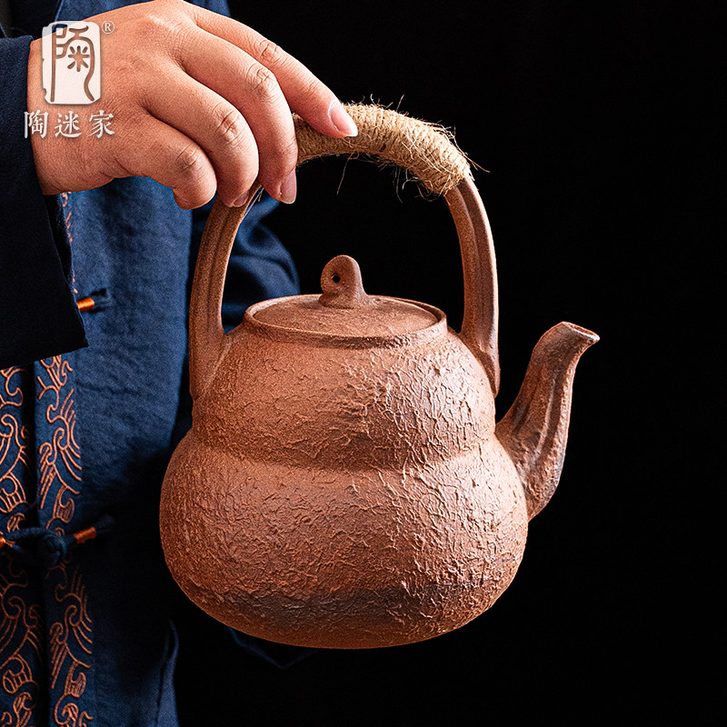 陶迷粗陶炭炉围炉煮茶电陶炉烤火炉大容量提梁壶中式自在钩铁艺架,餐饮具,煮茶炉,淘宝优惠券,粉丝福利购,淘宝优惠卷