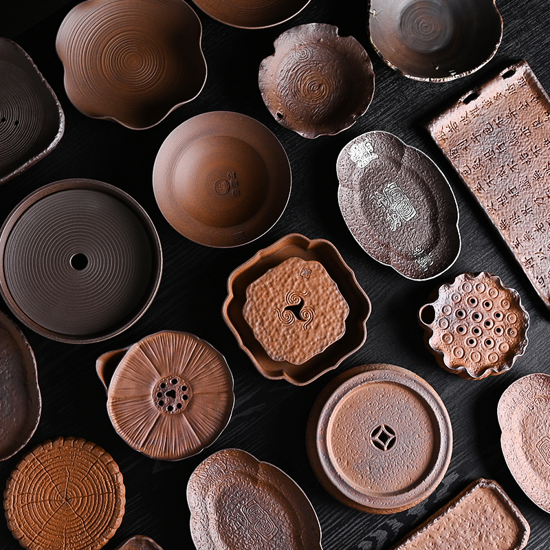 陶迷壶承原矿复古干泡盘小茶盘