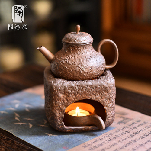 陶迷老岩泥茶壶粗陶温茶套组