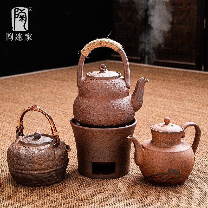 陶迷粗陶提梁壶烧水壶耐高温明火碳烧围炉煮茶炭炉大容量茶壶茶具,餐饮具,煮茶炉,淘宝优惠券,粉丝福利购,淘宝优惠卷