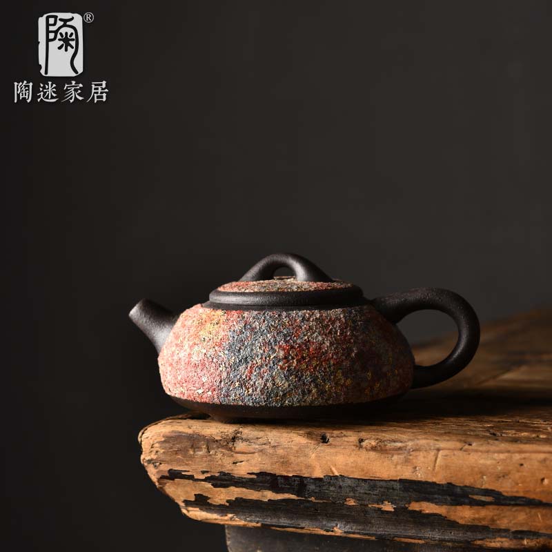 岩矿老岩泥茶壶复古陶瓷泡茶器纯手工可养七彩壶功夫茶具冲茶壶