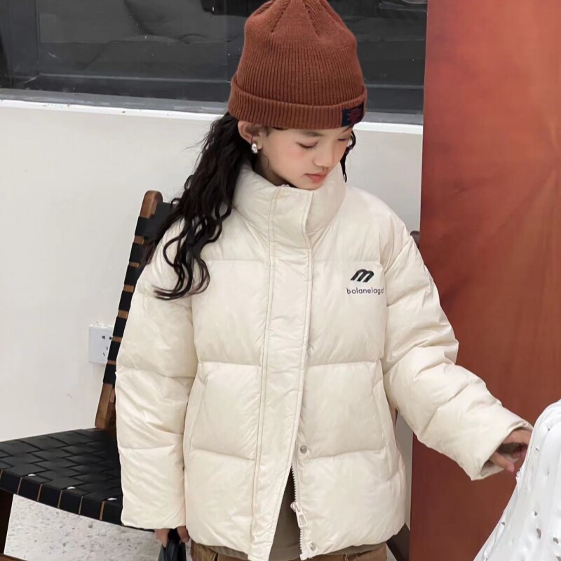 女大童白鸭绒羽绒服2024冬季洋气宽松加厚立领男男女童韩版外套潮,童装/婴儿装/亲子装,羽绒服,淘宝优惠券,粉丝福利购,淘宝优惠卷