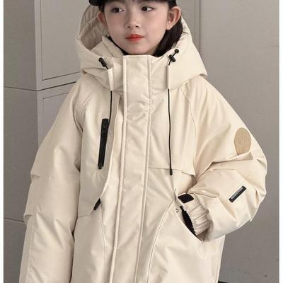 韩国儿童羽绒服冬季新款工装派克男女童加厚连帽中大童冲锋衣外套