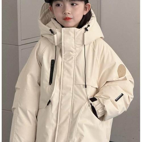 韩国儿童羽绒服冬季新款工装派克男女童加厚连帽中大童冲锋衣外套