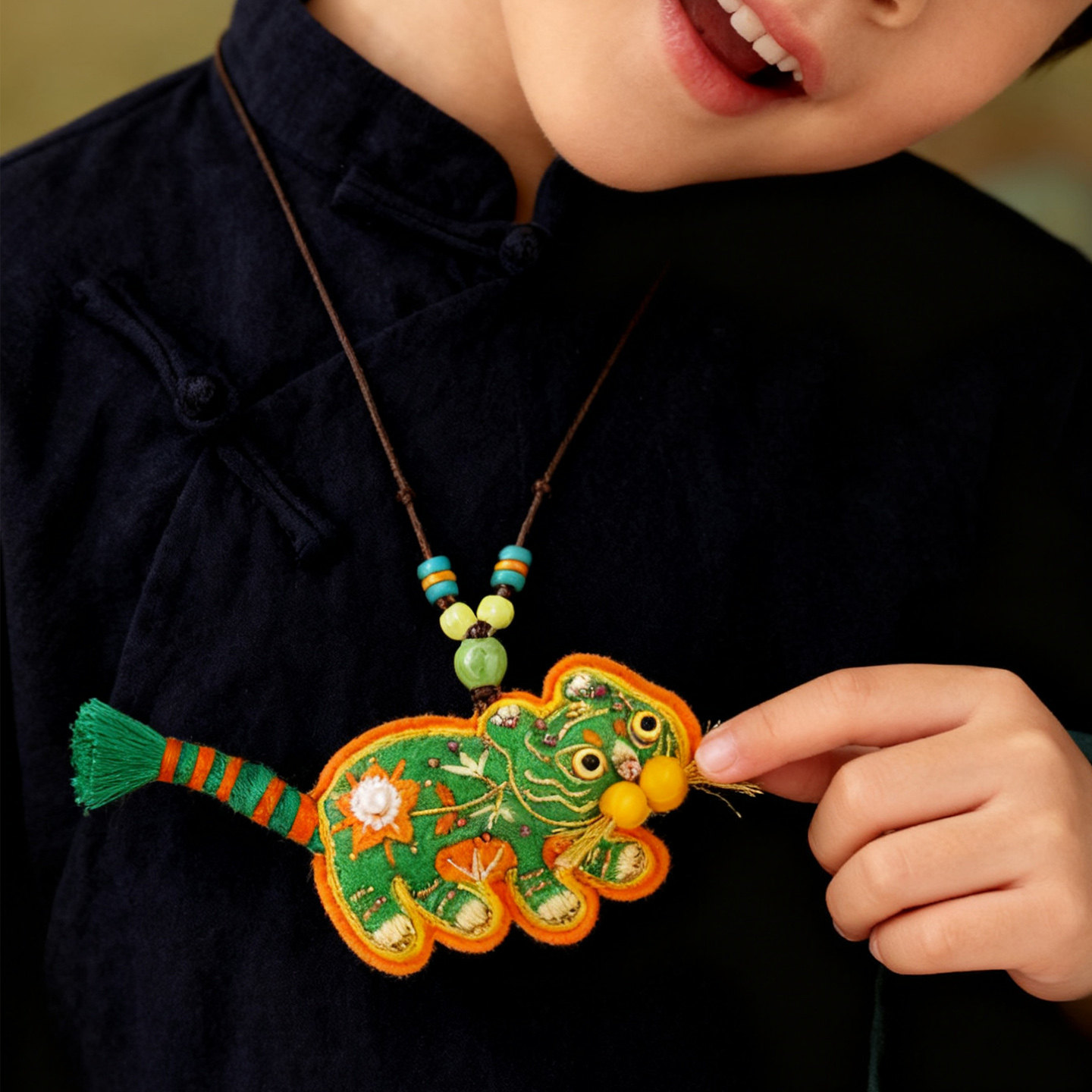 放羊班小绿虎香囊刺绣手工diy材料包立体平安符挂件随身新年礼物