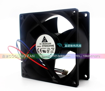 台达 EFB0924HHE 9038 24v 0.30A 9CM/厘米 双滚珠变频器散热风扇