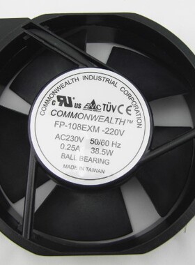 全新台湾COMMONWEALTH风机FP-108EXM 17238 AC220V变频器机柜风扇