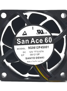 三洋SANYO 9G0612P4S001 12V 0.67A 6CM 散热风扇6025 4线PWM调速