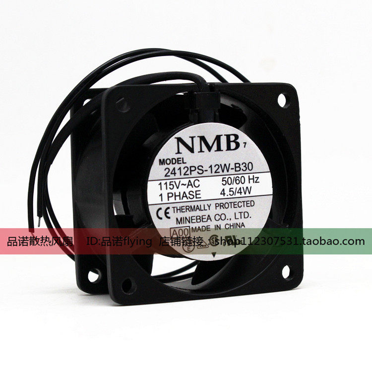 NMB 2412PS-12W-B30 6CM/厘米115V 轴流风机机箱/机柜风扇耐高温