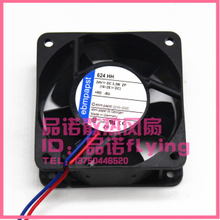 6025 ebmpapst 24V 5.3W 厘米变频器散热风扇 624HH 6CM 全新原装