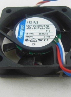 全新原装ebmpapst风机 412F/2 DC12V 0.055A 0.7W 4010 散热风扇
