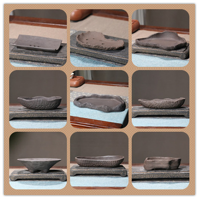 紫砂花盆异形手工南蛮盆月亮盆