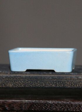 紫砂花盆陶瓷盆景盆长方形奎面