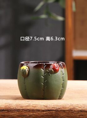 仙人掌多肉花盆陶瓷家用绿植粗陶陶盆小陶土盆花盘特价清仓批发