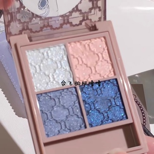 现货!烟熏海军蓝~日本visee蕾丝系列四色眼影盘bl-8 清透细闪