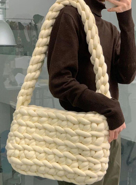 手工编织包钩针diy冰岛粗毛线
