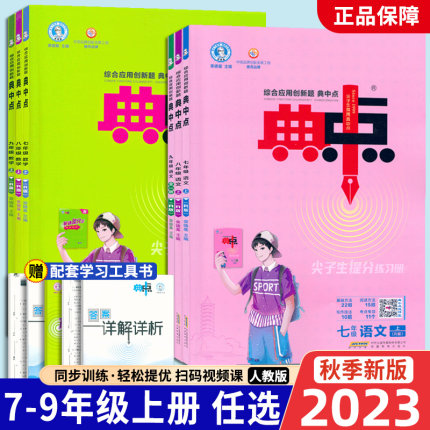 2024版典中点七年级八年级九年级上册下册语文数学英语物理化学全套人教版北师大初中初一初二三教材同步练习册训练辅导资料荣德