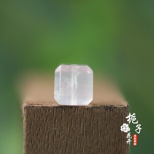10mm方糖珠天然粉水晶直切方块单珠DIY纽扣装饰服饰配件挂链J229