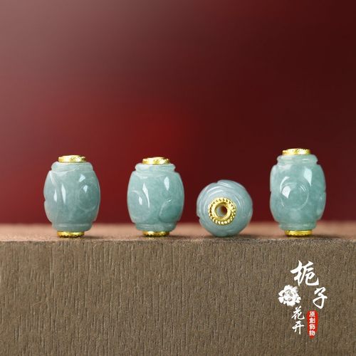 10*15mm镶孔2mm翡翠A货祥云米珠