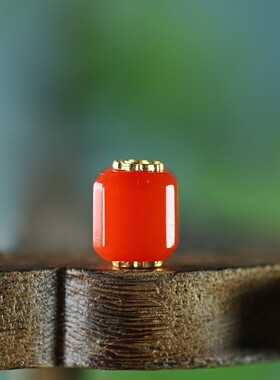 天然红石12*14mm大孔2.5mm方糖手工DIY手链手串项链配饰饰品J174