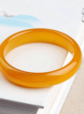 复古宫廷黄玉髓手镯玉镯子