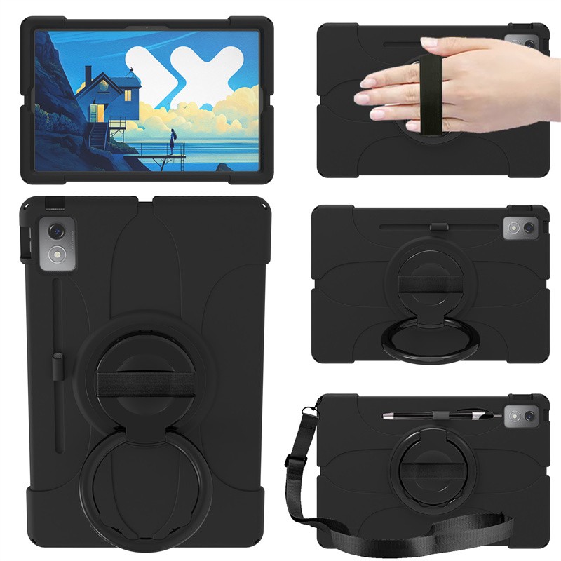 适用2025款联想昭阳K12保护套手持防摔壳TB373zc平板电脑硅胶手托360旋转全包支架外套TB373FU软胶套