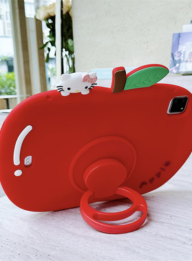 适合红米平板se保护套Redmi Pad M7大苹果外壳儿童防摔轻便手提硅胶壳红米pad2猫咪红色外壳SE少女可爱款
