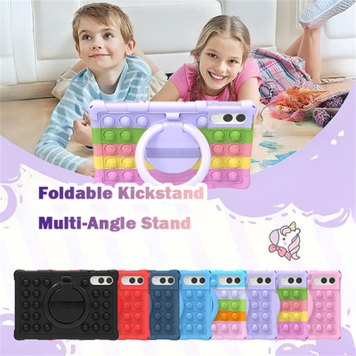 适用2025联想小新平板pro GT保护壳TB710FU手提旋转硅胶壳11.1寸防摔壳彩色时尚儿童款手环支架