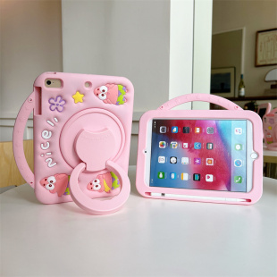 适用派大星苹果iPad A1432硅胶套A1489平板壳A1490卡通壳A1538防摔mini5代软胶A1601手提笔槽支架A2133少女款