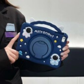 软胶套荣耀X10pro柔光版 适用荣耀平板10保护壳硅胶宇航员HEY3 W10全包卡通儿童款 平板10手拎旋转支架解压外壳