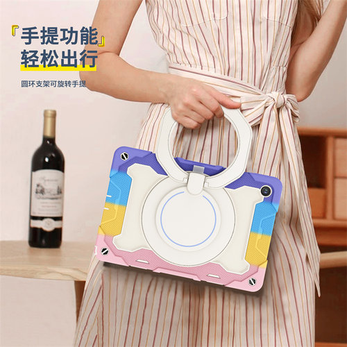 适用三星Tab A8防摔保护套10.5英寸平板电脑SM-X200支撑软壳x205手拎防摔硅胶儿童旋转外壳A9+外套