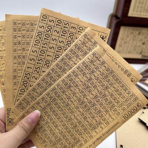 存钱罐贴纸数字存钱计划纸币硬币