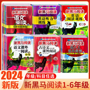 3三年级4四年级5五年级6六年级小学语文英语课外阅读理解专项训练题书人教版 二 强化每日一练上册下册黑色马 新黑马阅读一 2026新版