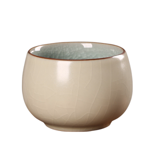 熹言汝窑主人杯功夫茶具单杯茶叶末茶杯开片可养陶瓷品茗杯大号男