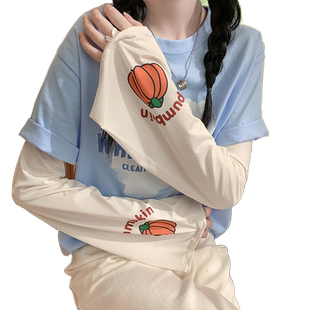 赵丽颖同款大码宽松冰丝防晒袖套女夏季开车冰袖防紫外线护臂手套