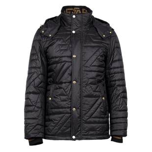 OUHTEU/欧度男士棉服可脱卸帽黑色锦纶面料潮流修身版型冬季