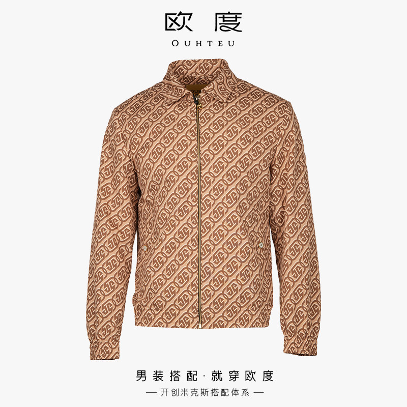 OUHTEU/欧度【聚酯纤维】时尚夹克外套男修身版春秋季3204