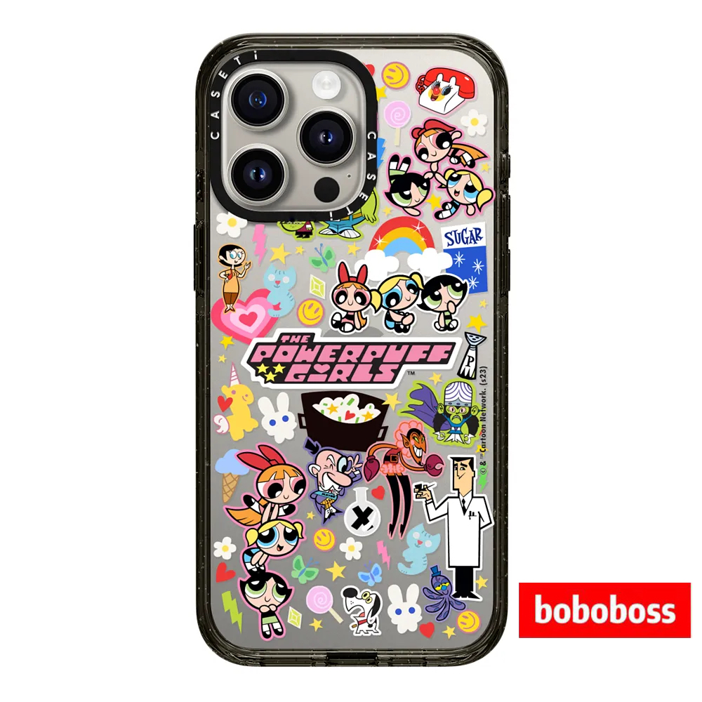 case源厂！飞天小女警联名贴纸满印magsafe适用于17/16/15/14/13/Plus/Pro/Max防摔透明磁吸手机壳