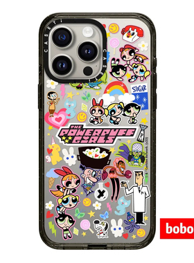 case源厂！飞天小女警联名贴纸满印magsafe适用于17/16/15/14/13/Plus/Pro/Max防摔透明磁吸手机壳