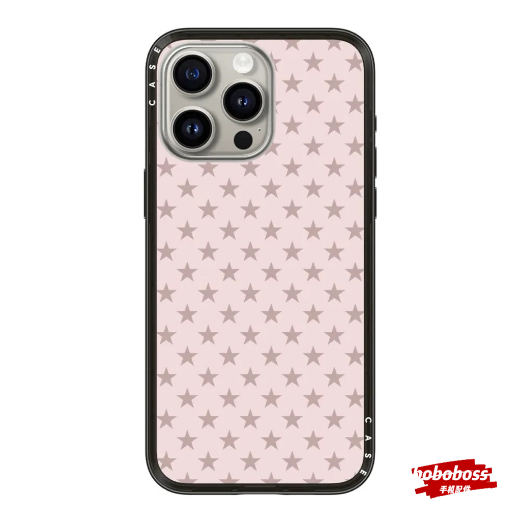 case源厂！ 纤巧壳体艺术家联名系列 粉色星星 纤巧防摔壳 适用于iPhone16/15/14/Pro/Max手机壳