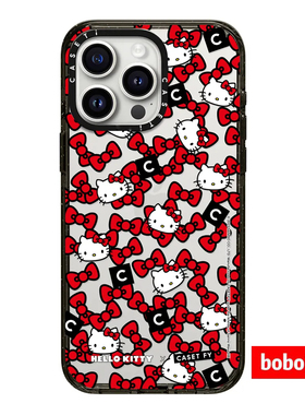 case源厂！Hello Kitty系列 蝴蝶结满印 MagSafe适用于iPhone17/16/15/14/Plus/Pro/Max防摔磁吸防摔手机壳