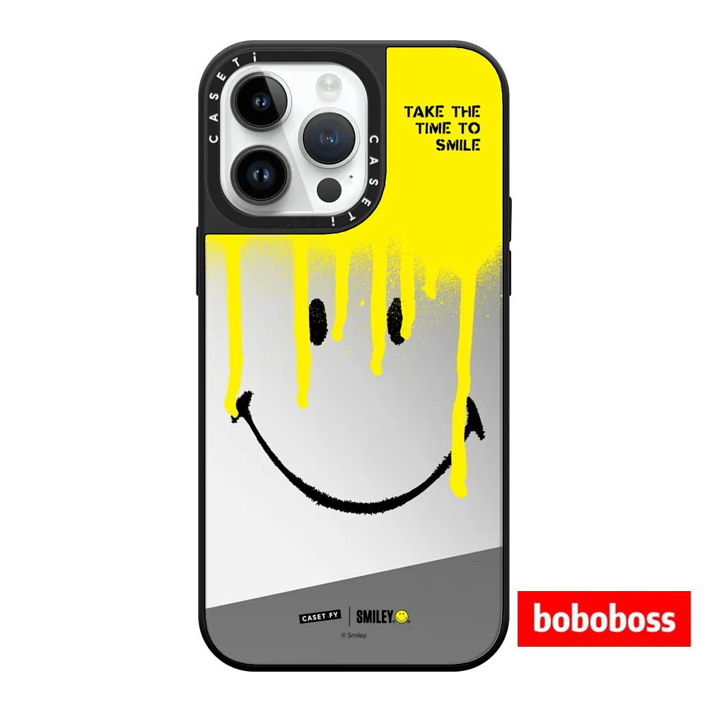 ssti源厂!Smiley Capsule联名 花点时间微笑magsafe兼容适用iPhone17/16/15/14/Plus/Pro/Max防摔镜面手机壳