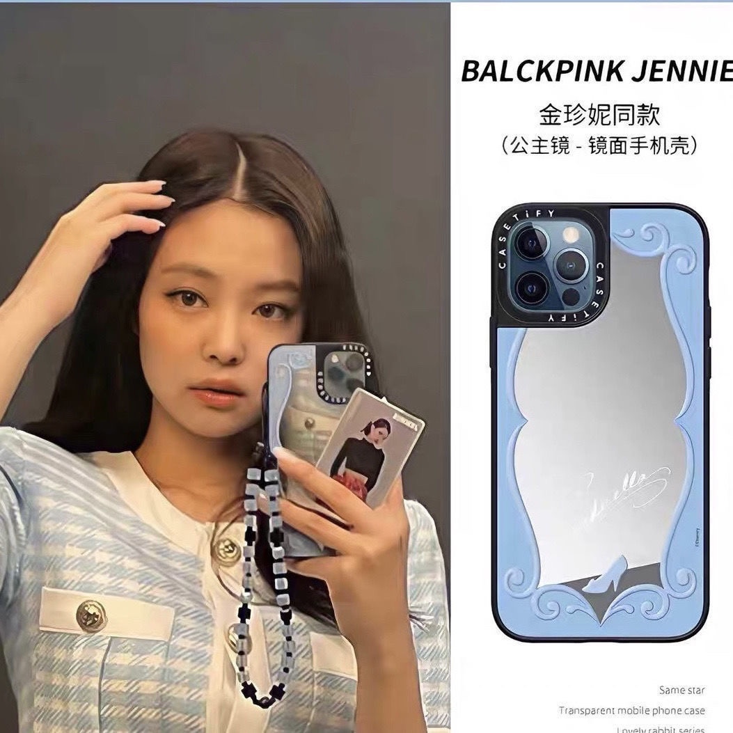 case源厂！jennie金珍妮同款Disney联名迪士尼公主适用iPhone15/14/13/12/11/Pro/Max防摔镜面磁吸手机壳