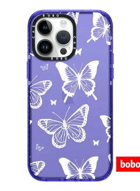 case源厂！艺术家联名 白色蝴蝶适用于iPhone16/15/14/13/12/Plus/Pro/Max防摔磁吸手机壳