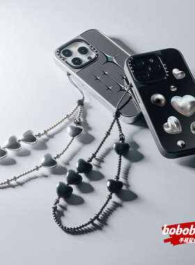 case源厂！甜酷金属爱心 适用于iPhone全系列百搭便携手机挂链