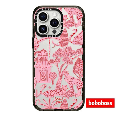 case源厂！艺术家联名粉色猎豹magsafe适用iPhone17/16/15/14/13/12/Pro/Max防摔磁吸透明手机壳