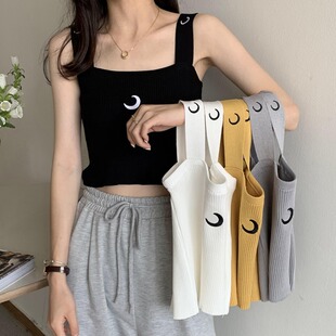 修身 性感小心机露背打底无袖 胖妹妹夏季 女装 显瘦针织背心 上衣大码