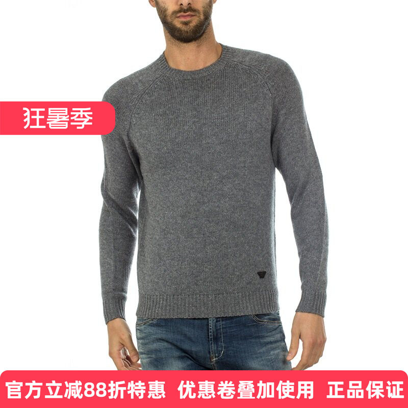 男士ARMANI JEANS阿玛尼冬季新品圆领长袖针织衫毛衣 6X6MD16M0GZ