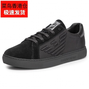 ARMANI阿玛尼男春正品平底板鞋休闲运动百搭系带鹰标X4X279XM035
