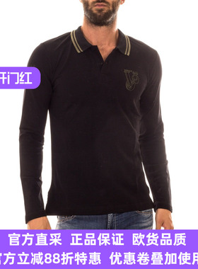 男士VERSACE JEANS精品时尚蓝色长袖POLO衫 B3GOA7P2 棉